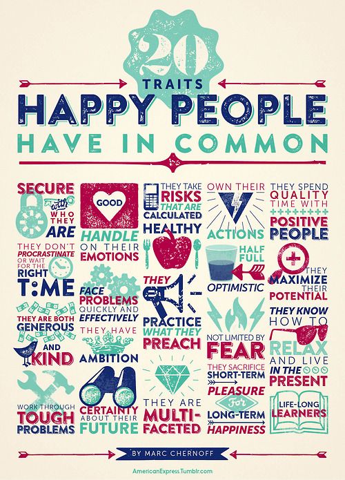 The 20 Traits All Happy People Share Infographic 
