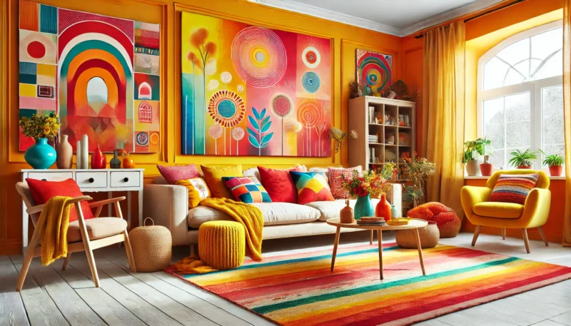 Colours of walls and furnishings